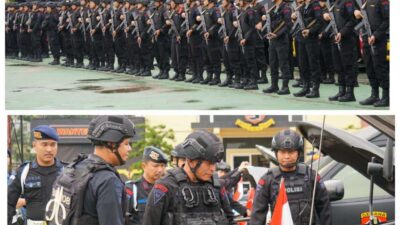 Untuk Mengantisipasi Gangguan Kamtibmas, Satbrimob Polda Sumsel Gelar Apel Kesiapsiagaan