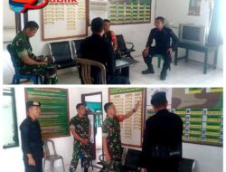 Sambangi Makoramil 402-06 Tanjung Batu,  Brimob Sumsel Perkuat Sinergitas Terkait Keamanan Wilayah
