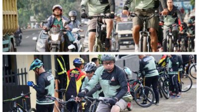 “Hidup Sehat Dengan Bersepeda’, Demikian Ajakan Dansatbrimob Polda Sumsel Kepada Anggotanya