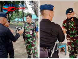 Personil Brimob Sumsel Tingkatkan Sinergitas TNI – Polri Dengan Menyambangi Mako Lanud TNI-AU Sri Mulyono Herlambang