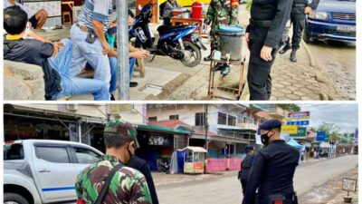 Cegah Ganguan Kamtibmas, Personel Brimob Sumsel dan Personel Koramil 404-03/Talang Ubi, Laksanakan Patroli Bersama
