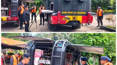 Apel Kesiapsiagaan Bencana, Wadanyon A Pelopor Satbrimob Polda Sumsel Cek Peralatan SAR