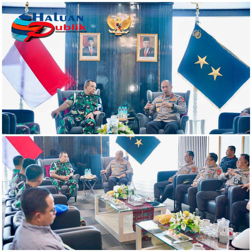 Dansat Brimob dampingi Kapolda Sumsel Terima Kunjungan Danpuspomad TNI di Mapolda