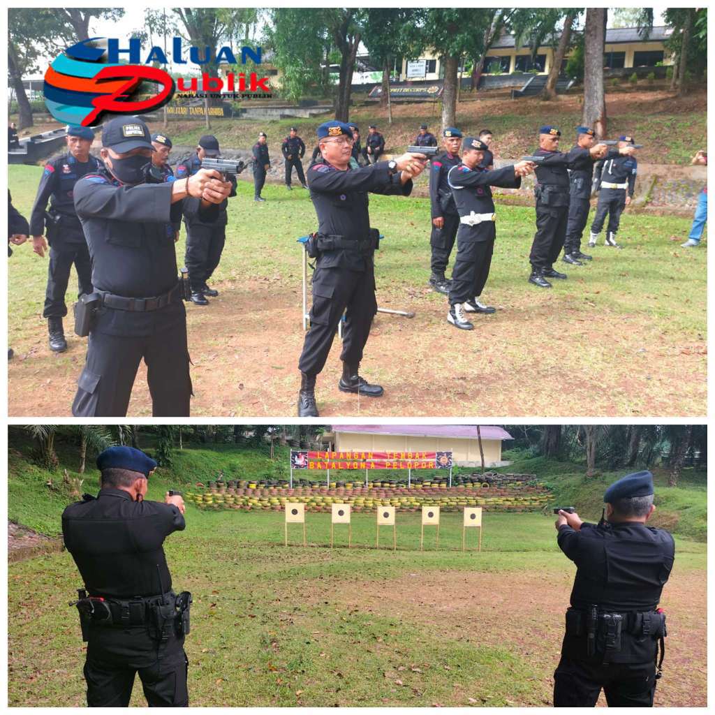 Tingkatkan Kemampuan Personel, Brimob Sumsel Gelar Latihan Menembak