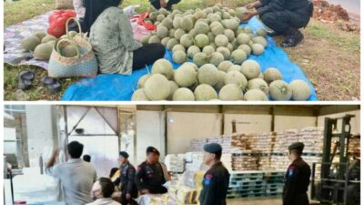 Sambangi Petani di OKU Timur,  Personel Brimob Sumsel Himbau Tingkatkan Produktivitas Pangan