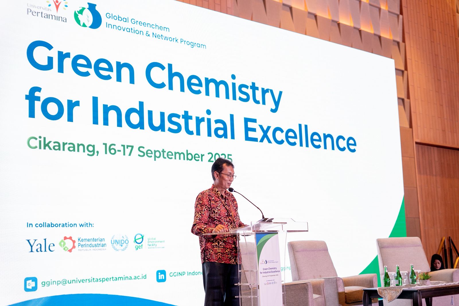 Sambutan Dr. Sri Bimo Pratomo, S.T., M.Eng. dalam pembukaan GGINP for Industrial Excellene