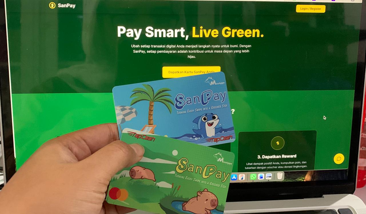 Kartu SanPay dapat di integrasikan dengan web SanPay untuk melacak jumlah jejak karbon