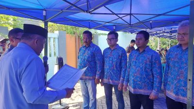 Karangan Bunga dari Pejabat Depok Penuhi Lokasi Acara Pelantikan Kasno